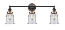 Innovations Lighting 205BK-BPAC-HRAC-G184 - Canton 3 Light Mixed Metals Bath Vanity Light Mixed Metals