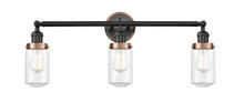 Innovations Lighting 205BK-BPAC-HRAC-G312 - Dover 3 Light Mixed Metals Bath Vanity Light Mixed Metals