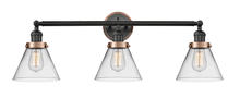 Innovations Lighting 205BK-BPAC-HRAC-G42 - Large Cone 3 Light Mixed Metals Bath Vanity Light Mixed Metals