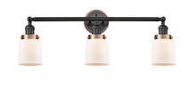 Innovations Lighting 205BK-BPAC-HRAC-G51 - Small Bell 3 Light Mixed Metals Bath Vanity Light Mixed Metals