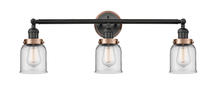 Innovations Lighting 205BK-BPAC-HRAC-G52 - Small Bell 3 Light Mixed Metals Bath Vanity Light Mixed Metals