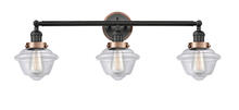 Innovations Lighting 205BK-BPAC-HRAC-G532 - Small Oxford 3 Light Mixed Metals Bath Vanity Light Mixed Metals