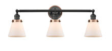 Innovations Lighting 205BK-BPAC-HRAC-G61 - Small Cone 3 Light Mixed Metals Bath Vanity Light Mixed Metals