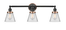 Innovations Lighting 205BK-BPAC-HRAC-G62 - Small Cone 3 Light Mixed Metals Bath Vanity Light Mixed Metals