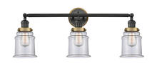 Innovations Lighting 205BK-BPBB-HRBB-G182 - Canton 3 Light Mixed Metals Bath Vanity Light Mixed Metals