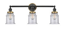 Innovations Lighting 205BK-BPBB-HRBB-G184 - Canton 3 Light Mixed Metals Bath Vanity Light Mixed Metals