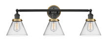 Innovations Lighting 205BK-BPBB-HRBB-G42 - Large Cone 3 Light Mixed Metals Bath Vanity Light Mixed Metals