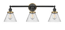 Innovations Lighting 205BK-BPBB-HRBB-G44 - Large Cone 3 Light Mixed Metals Bath Vanity Light Mixed Metals