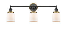 Innovations Lighting 205BK-BPBB-HRBB-G51 - Small Bell 3 Light Mixed Metals Bath Vanity Light Mixed Metals