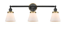 Innovations Lighting 205BK-BPBB-HRBB-G61 - Small Cone 3 Light Mixed Metals Bath Vanity Light Mixed Metals