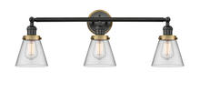 Innovations Lighting 205BK-BPBB-HRBB-G62 - Small Cone 3 Light Mixed Metals Bath Vanity Light Mixed Metals