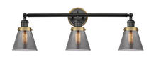 Innovations Lighting 205BK-BPBB-HRBB-G63 - Small Cone 3 Light Mixed Metals Bath Vanity Light Mixed Metals