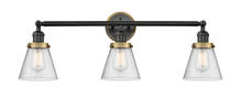 Innovations Lighting 205BK-BPBB-HRBB-G64 - Small Cone 3 Light Mixed Metals Bath Vanity Light Mixed Metals