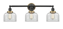 Innovations Lighting 205BK-BPBB-HRBB-G72 - Large Bell 3 Light Mixed Metals Bath Vanity Light Mixed Metals