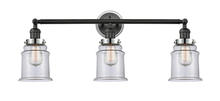 Innovations Lighting 205BK-BPPC-HRPC-G182 - Canton 3 Light Mixed Metals Bath Vanity Light Mixed Metals