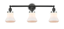 Innovations Lighting 205BK-BPPC-HRPC-G191 - Bellmont 3 Light Mixed Metals Bath Vanity Light Mixed Metals