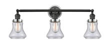 Innovations Lighting 205BK-BPPC-HRPC-G194 - Bellmont 3 Light Mixed Metals Bath Vanity Light Mixed Metals