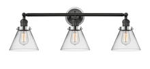 Innovations Lighting 205BK-BPPC-HRPC-G42 - Large Cone 3 Light Mixed Metals Bath Vanity Light Mixed Metals