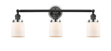 Innovations Lighting 205BK-BPPC-HRPC-G51 - Small Bell 3 Light Mixed Metals Bath Vanity Light Mixed Metals