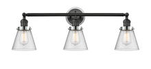 Innovations Lighting 205BK-BPPC-HRPC-G64 - Small Cone 3 Light Mixed Metals Bath Vanity Light Mixed Metals