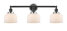 Innovations Lighting 205BK-BPPC-HRPC-G71 - Large Bell 3 Light Mixed Metals Bath Vanity Light Mixed Metals