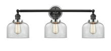 Innovations Lighting 205BK-BPPC-HRPC-G72 - Large Bell 3 Light Mixed Metals Bath Vanity Light Mixed Metals