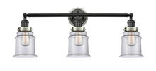 Innovations Lighting 205BK-BPSN-HRSN-G182 - Canton 3 Light Mixed Metals Bath Vanity Light Mixed Metals