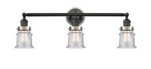 Innovations Lighting 205BK-BPSN-HRSN-G184S - Small Canton 3 Light Mixed Metals Bath Vanity Light Mixed Metals