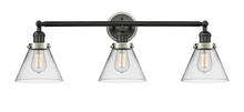 Innovations Lighting 205BK-BPSN-HRSN-G42 - Large Cone 3 Light Mixed Metals Bath Vanity Light Mixed Metals