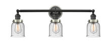 Innovations Lighting 205BK-BPSN-HRSN-G54 - Small Bell 3 Light Mixed Metals Bath Vanity Light Mixed Metals