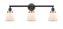 Innovations Lighting 205BK-BPSN-HRSN-G61 - Small Cone 3 Light Mixed Metals Bath Vanity Light Mixed Metals