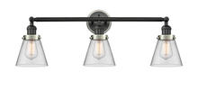 Innovations Lighting 205BK-BPSN-HRSN-G62 - Small Cone 3 Light Mixed Metals Bath Vanity Light Mixed Metals