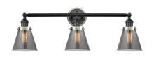 Innovations Lighting 205BK-BPSN-HRSN-G63 - Small Cone 3 Light Mixed Metals Bath Vanity Light Mixed Metals