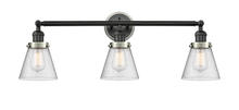 Innovations Lighting 205BK-BPSN-HRSN-G64 - Small Cone 3 Light Mixed Metals Bath Vanity Light Mixed Metals