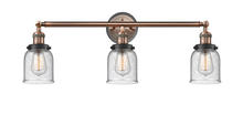 Innovations Lighting 205BP-ACBK-G54 - Small Bell 3 Light Bath Vanity Light