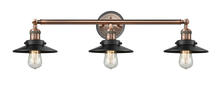 Innovations Lighting 205BP-ACBK-M6-BK - Railroad 3 Light Bath Vanity Light