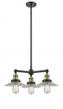 Innovations Lighting 207-BAB-G2 - Halophane - 3 Light - 22 inch - Black Antique Brass - Stem Hung - Chandelier