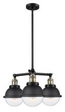 Innovations Lighting 207-BAB-HFS-62-BK - Hampden - 3 Light - 20 inch - Black Antique Brass - Stem Hung - Chandelier