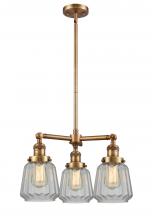 Innovations Lighting 207-BB-G142 - Chatham - 3 Light - 24 inch - Brushed Brass - Stem Hung - Chandelier