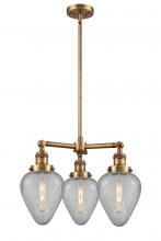 Innovations Lighting 207-BB-G165 - Geneseo - 3 Light - 26 inch - Brushed Brass - Stem Hung - Chandelier