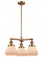 Innovations Lighting 207-BB-G171 - Fulton - 3 Light - 22 inch - Brushed Brass - Stem Hung - Chandelier