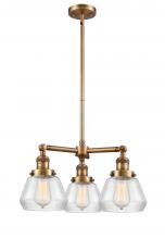 Innovations Lighting 207-BB-G172 - Fulton - 3 Light - 22 inch - Brushed Brass - Stem Hung - Chandelier