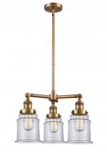 Innovations Lighting 207-BB-G182 - Canton - 3 Light - 18 inch - Brushed Brass - Stem Hung - Chandelier