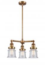 Innovations Lighting 207-BB-G184S - Canton - 3 Light - 18 inch - Brushed Brass - Stem Hung - Chandelier