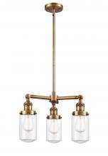 Innovations Lighting 207-BB-G312 - Dover - 3 Light - 17 inch - Brushed Brass - Stem Hung - Chandelier