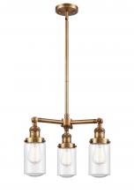 Innovations Lighting 207-BB-G314 - Dover - 3 Light - 17 inch - Brushed Brass - Stem Hung - Chandelier