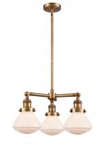 Innovations Lighting 207-BB-G321 - Olean - 3 Light - 19 inch - Brushed Brass - Stem Hung - Chandelier