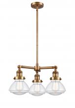 Innovations Lighting 207-BB-G322 - Olean - 3 Light - 19 inch - Brushed Brass - Stem Hung - Chandelier