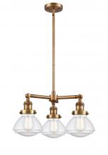 Innovations Lighting 207-BB-G324 - Olean - 3 Light - 19 inch - Brushed Brass - Stem Hung - Chandelier