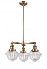 Innovations Lighting 207-BB-G532 - Oxford - 3 Light - 20 inch - Brushed Brass - Stem Hung - Chandelier